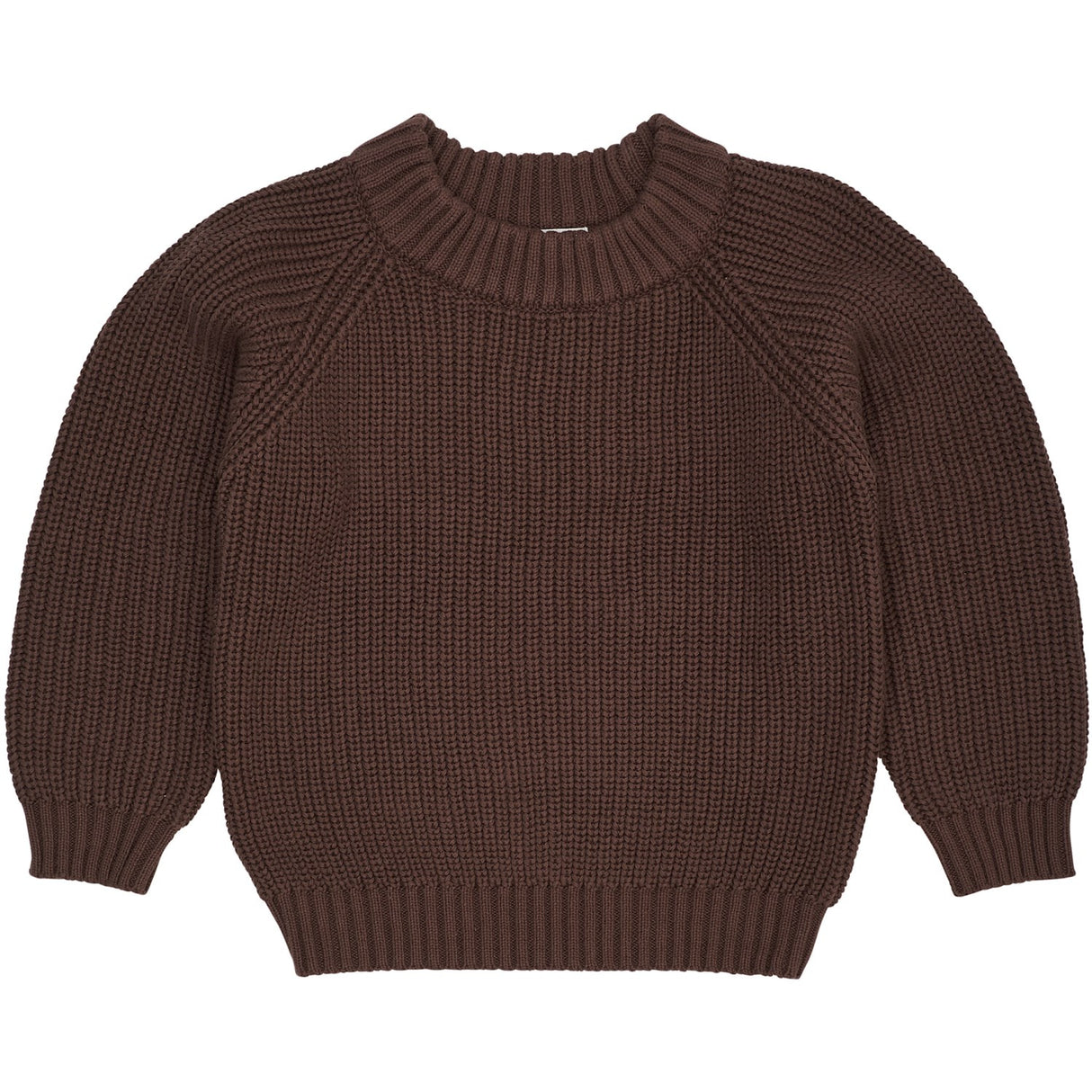 COPENHAGEN COLORS Dk.Brown Strikket Classic Rib Bluse