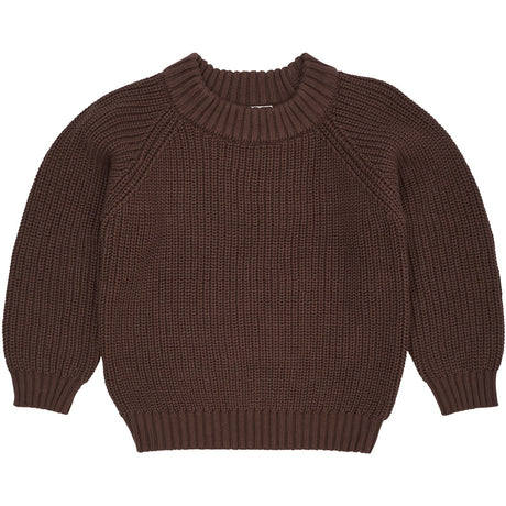 COPENHAGEN COLORS Dk.Brown Strikket Classic Rib Bluse