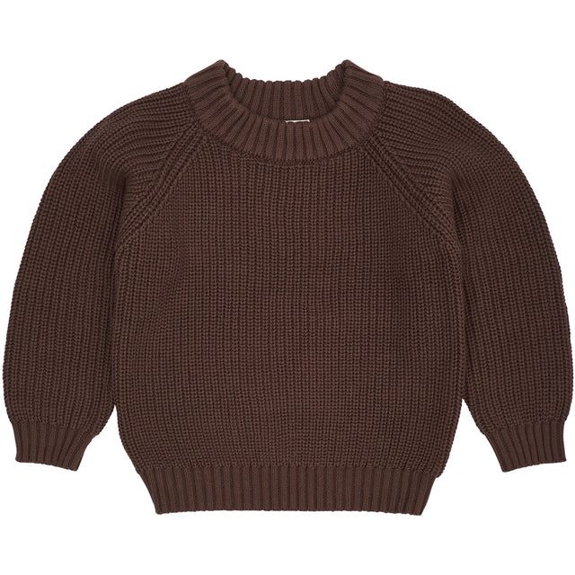 COPENHAGEN COLORS Dk.Brown Strikket Classic Rib Bluse