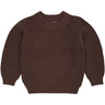 COPENHAGEN COLORS Dk.Brown Strikket Classic Rib Bluse