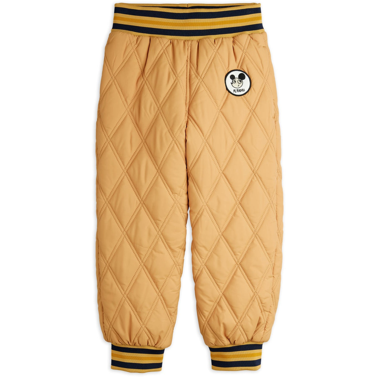 Mini Rodini Beige Ritzratz Patch Quiltet Outerwear Trousers