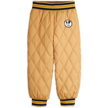 Mini Rodini Beige Ritzratz Patch Quiltet Outerwear Trousers