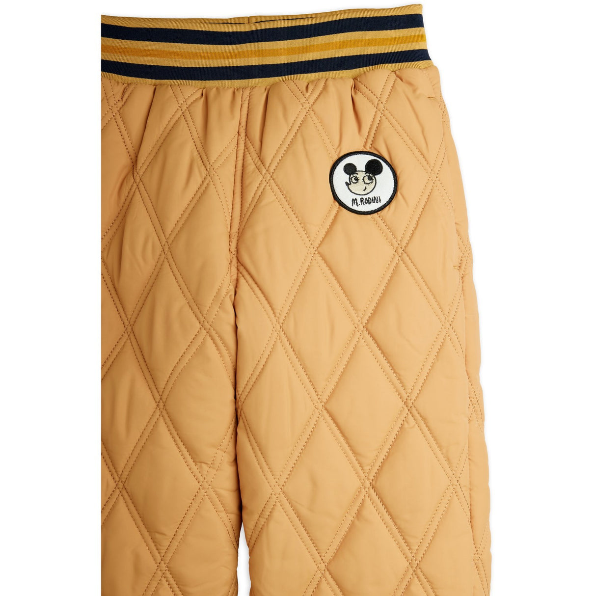 Mini Rodini Beige Ritzratz Patch Quiltet Outerwear Trousers