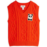 Mini Rodini Red Panda Patch Cable Strik V-Neck Slipover