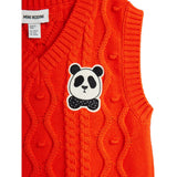 Mini Rodini Red Panda Patch Cable Strik V-Neck Slipover