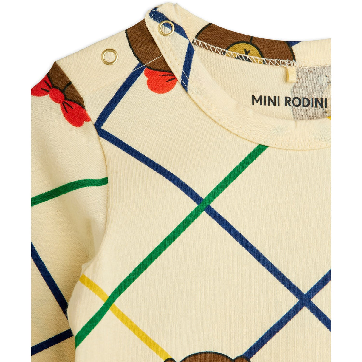 Mini Rodini Off-white Bjørn Check AOP Ls Body