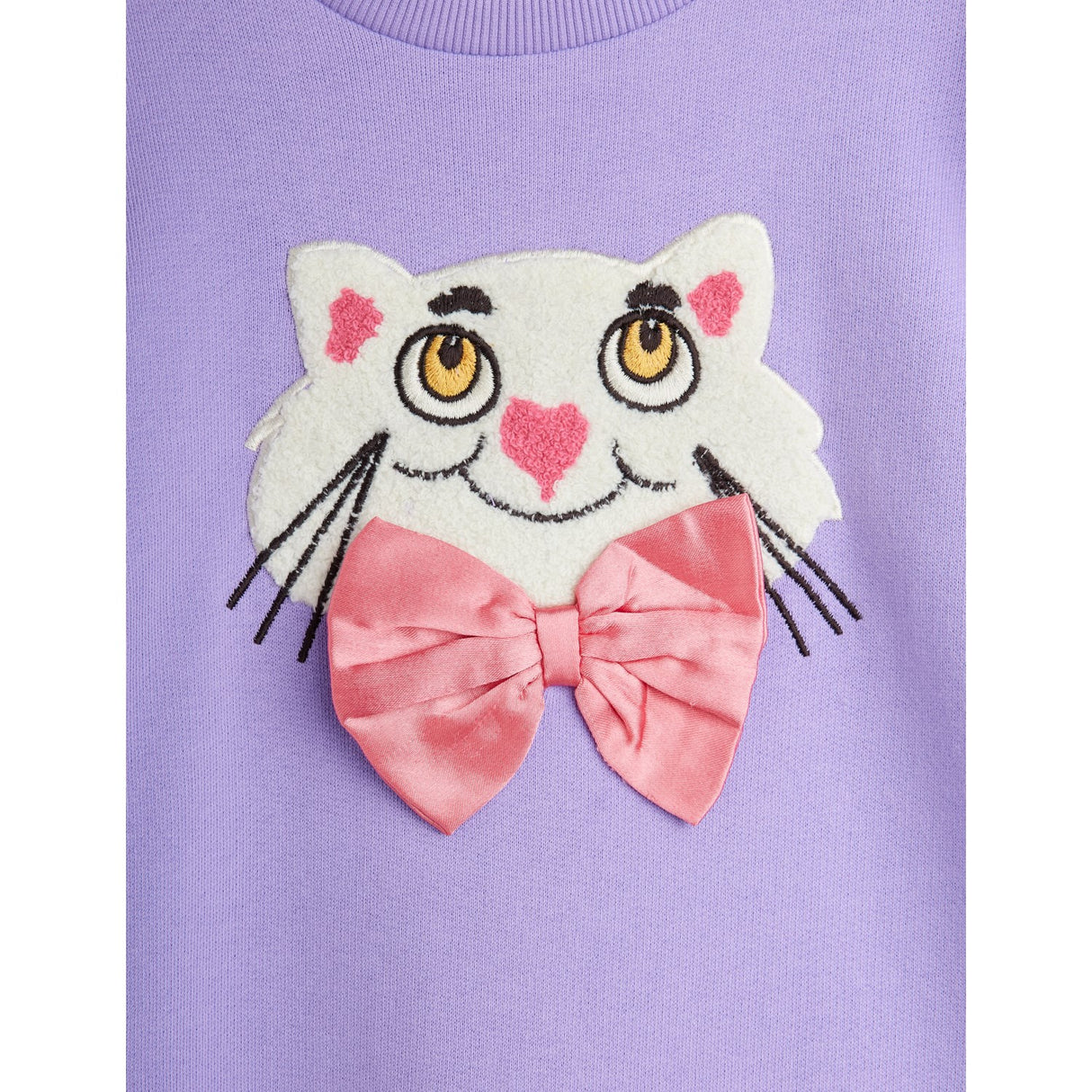 Mini Rodini Purple Cat Med Bowtie Chenille Sweatkjole