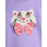 Mini Rodini Purple Cat Med Bowtie Chenille Sweatkjole