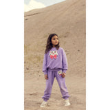 Mini Rodini Purple Cat Med Bowtie Chenille Sweatshirt