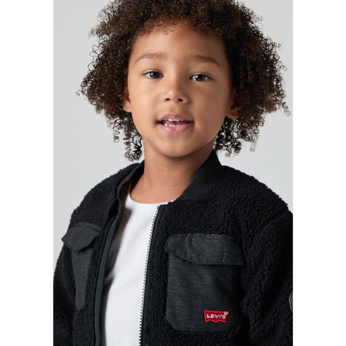 Levi's Jet Black Utility Sherpa Jakke