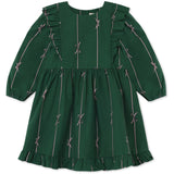 Fliink Hunter Green Bow Aop Bowie Ls Kjole