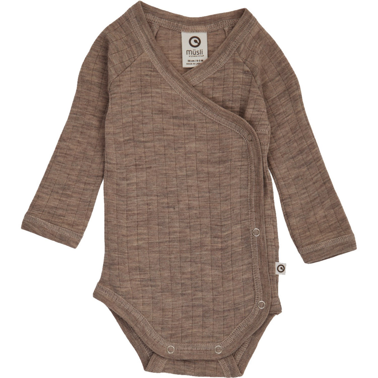 Müsli Walnut Melange Woolly Rib Slå-om L/S Body