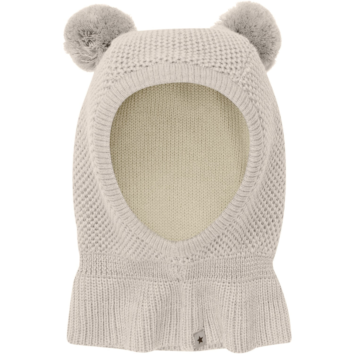 Huttelihut Sand Melange Elefanthue Windstop Pompoms