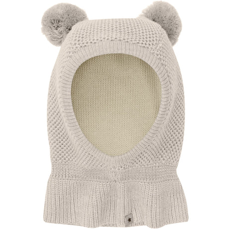 Huttelihut Sand Melange Elefanthue Windstop Pompoms