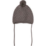 Huttelihut Brown Melange Bonnet Uld Strik Pompom