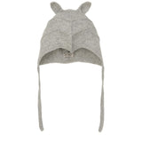 Huttelihut Medium Grey Melange Bonnet Ears Alpaca Uld Strik