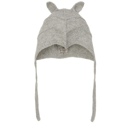 Huttelihut Medium Grey Melange Bonnet Ears Alpaca Uld Strik