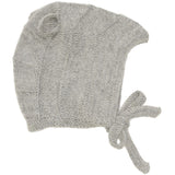 Huttelihut Medium Grey Melange Bonnet Ears Alpaca Uld Strik