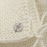 Huttelihut Off-White Bonnet Uld Strik Alpaca Pompom