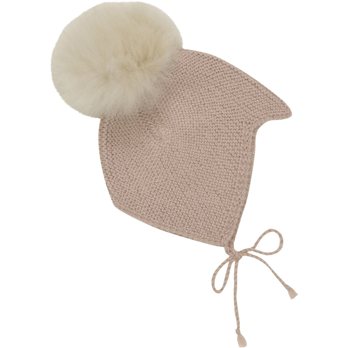 Huttelihut Mahogany Rose Bonnet Uld Strik Alpaca Pompom