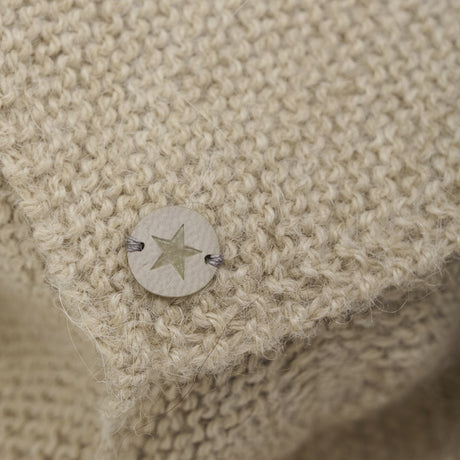 Huttelihut Camel Melange Bonnet Uld Strik Alpaca Pompom