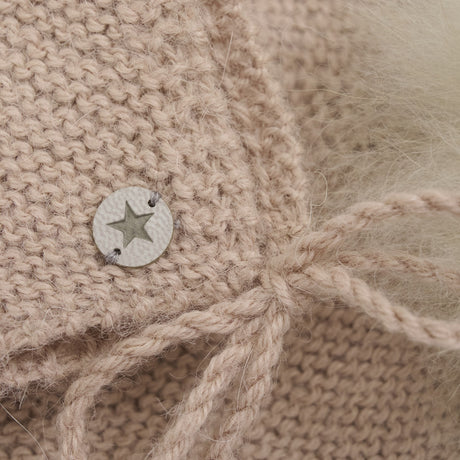 Huttelihut Mahogany Rose Bonnet Uld Strik Alpaca Pompom