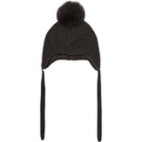Huttelihut Dark Brown Melange Bonnet Uld Alpaca Pompom