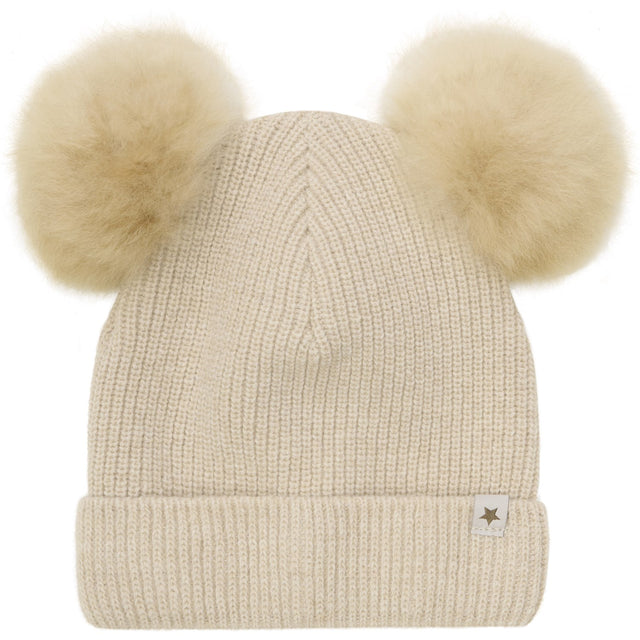 Huttelihut Sand Melange Hue Strik Alpaca Pompoms