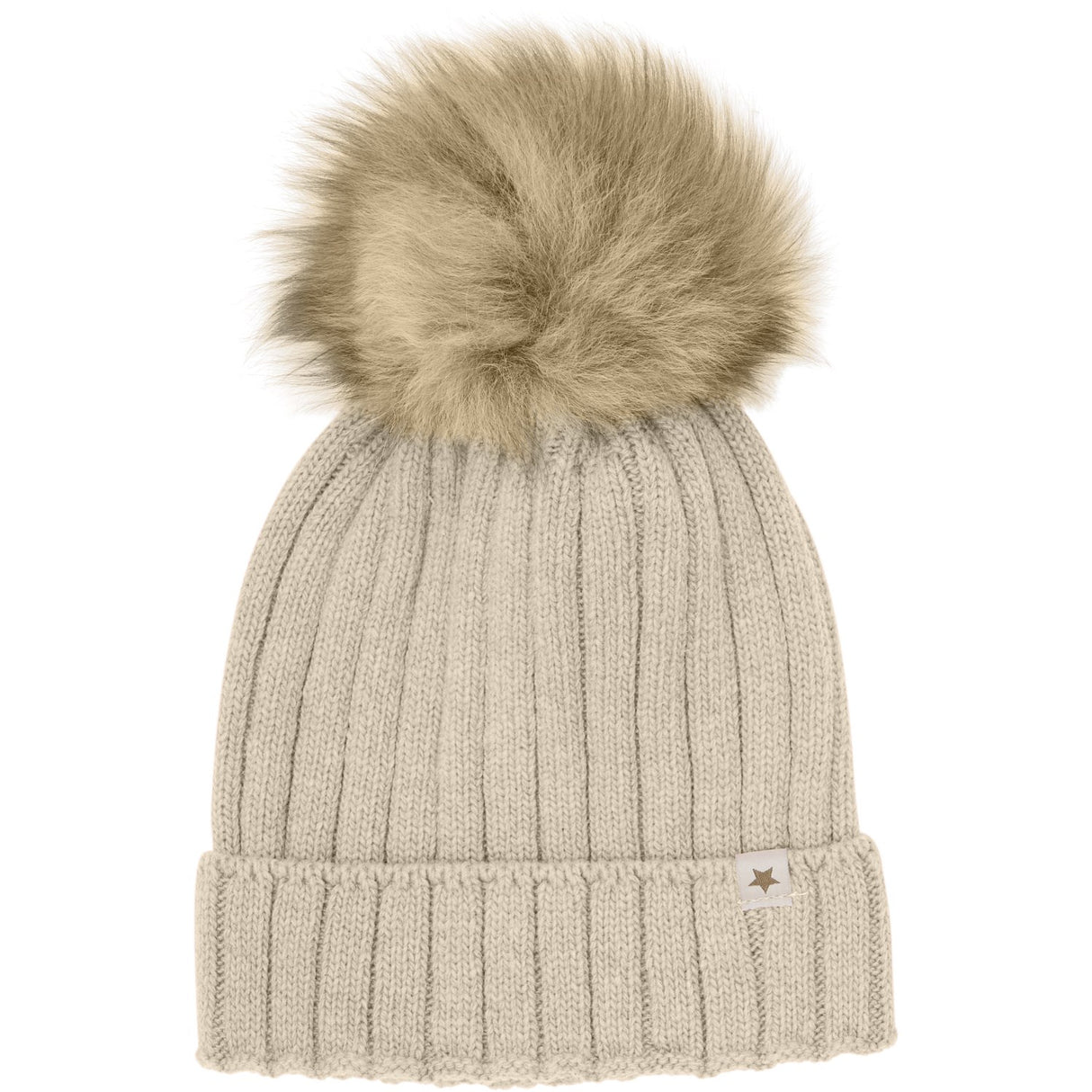Huttelihut Sand Melange Hue Strik Alpaca Pompom