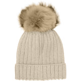 Huttelihut Sand Melange Hue Strik Alpaca Pompom