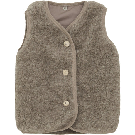 Huttelihut Camel Melange Vest Uld Bamse W. Lining