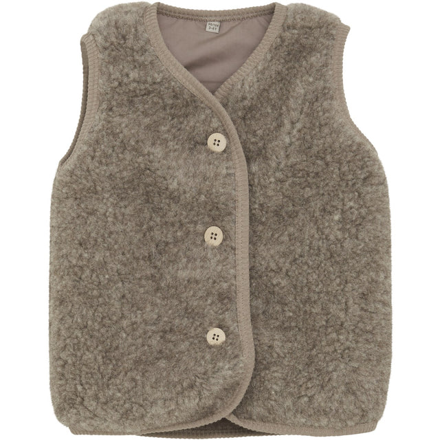 Huttelihut Camel Melange Vest Uld Bamse W. Lining