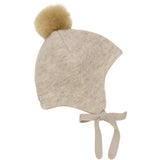 Huttelihut Sand Melange Bonnet Uld Alpaca Pompom