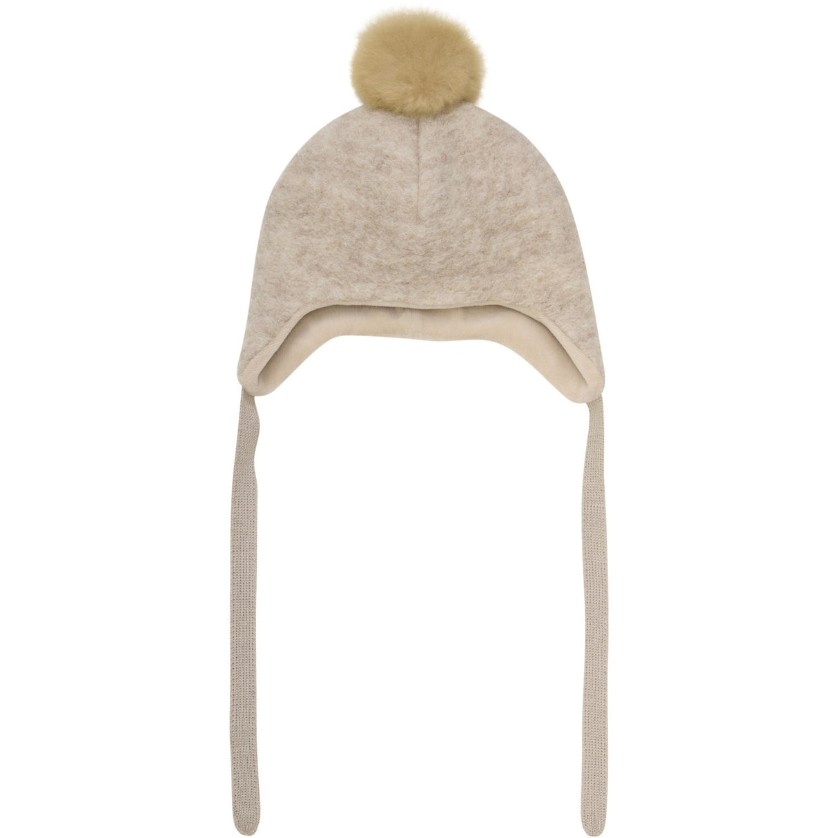 Huttelihut Sand Melange Bonnet Uld Alpaca Pompom