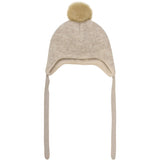 Huttelihut Sand Melange Bonnet Uld Alpaca Pompom