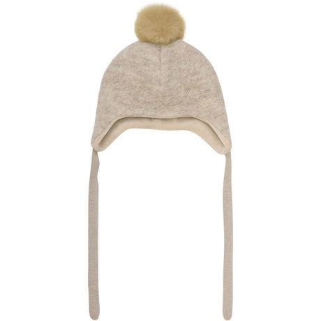 Huttelihut Sand Melange Bonnet Uld Alpaca Pompom