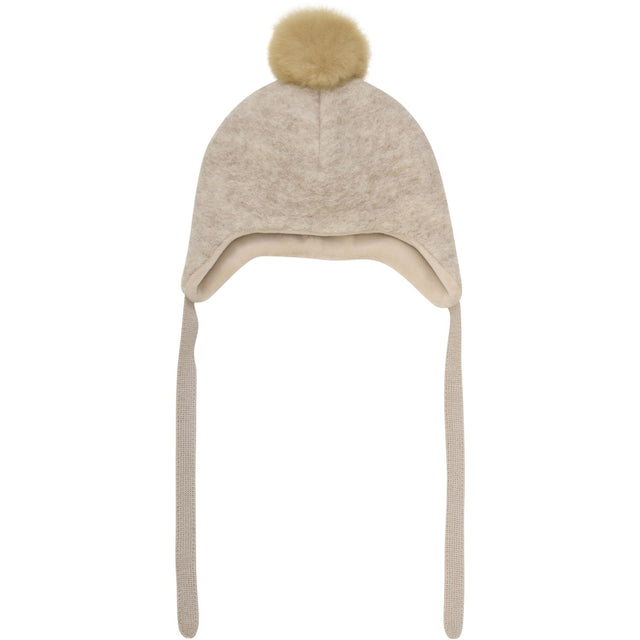 Huttelihut Sand Melange Bonnet Uld Alpaca Pompom