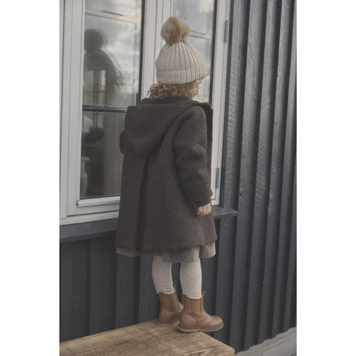 Huttelihut Sand Melange Hue Strik Alpaca Pompom