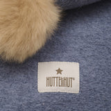 Huttelihut Folkstone Gray Elefanthue Uld Alpaca Pompoms