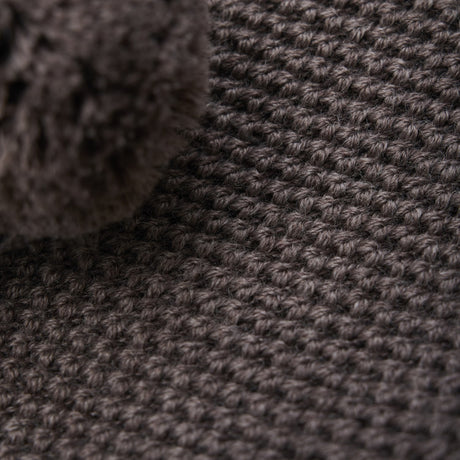 Huttelihut Brown Melange Elefanthue Windstop Pompoms