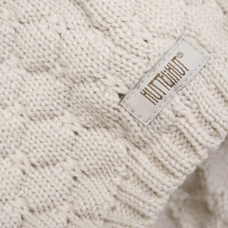 Huttelihut Sand Melange Bonnet Uld Strik Pompom