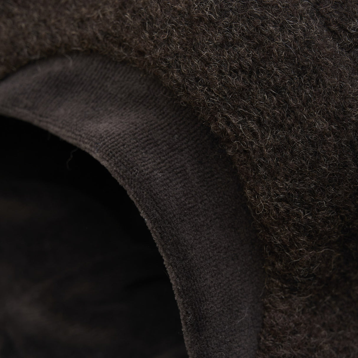Huttelihut Dark Brown Melange Hue Uld W. Velour Lining