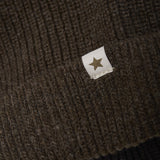 Huttelihut Dark Brown Melange Hue Strik Alpaca Pompoms