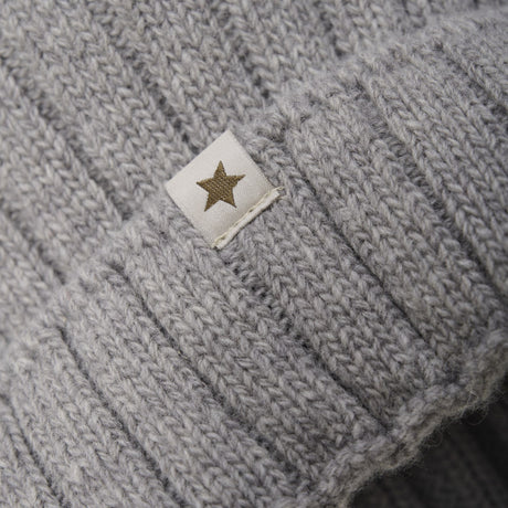 Huttelihut Medium Grey Melange Hue Strik Alpaca Pompom