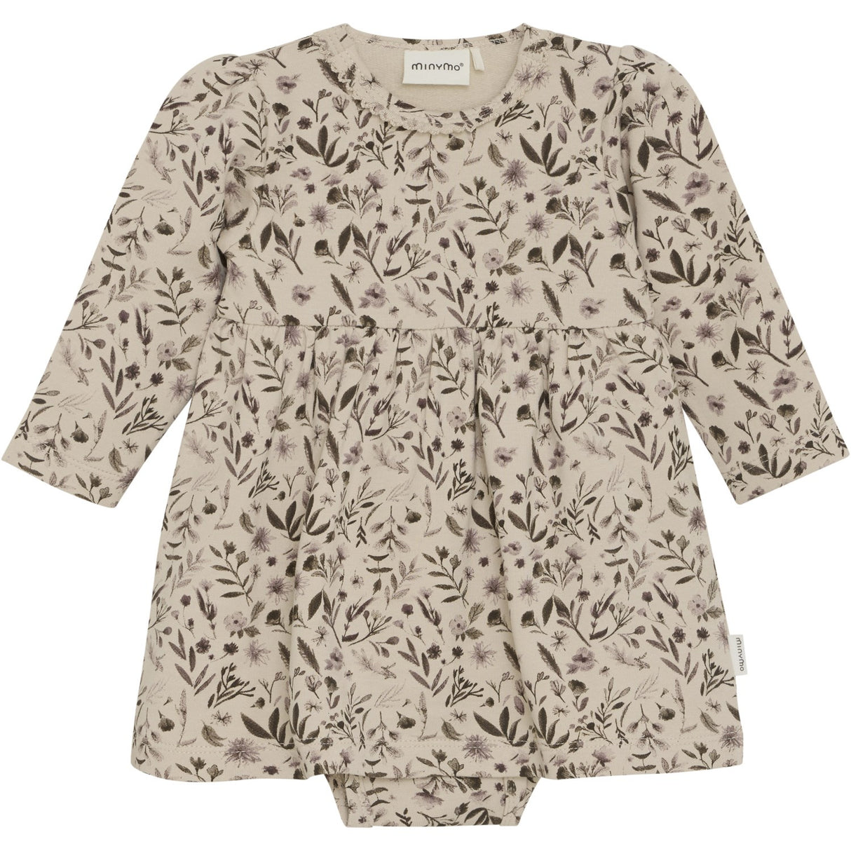 Minymo Smoke Gray Kjole LS AOP Sweat