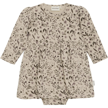 Minymo Smoke Gray Kjole LS AOP Sweat