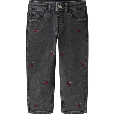 Name It Medium Grey Denim Flower Emb Nmfbella Mom Emb Jeans 1224-sm Noos