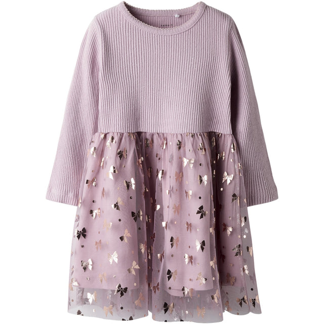 Name It Keepsake Lilac Nmfrosally Ls Dress