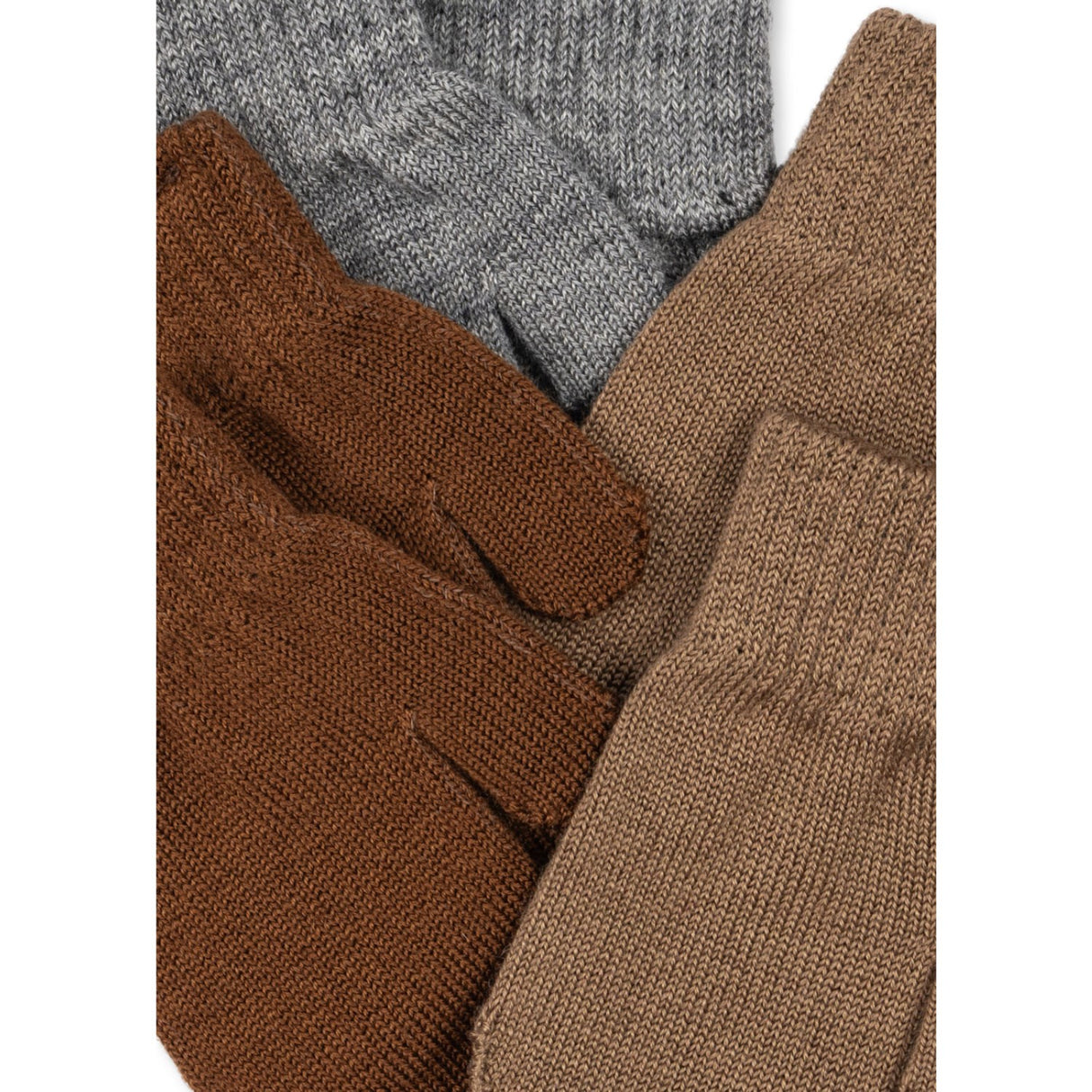 Konges Sløjd Grey Melange/Beige/Brown 3 Pak Filla Vanter