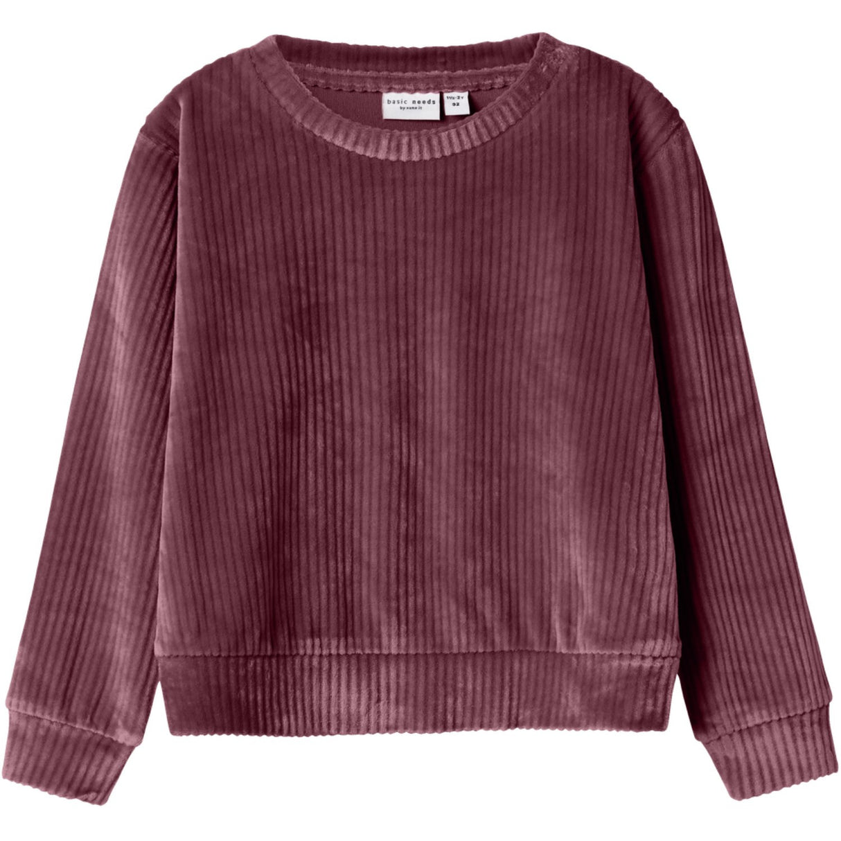 Name It Burgundy Nmfveloa Ls Velvet Short Top